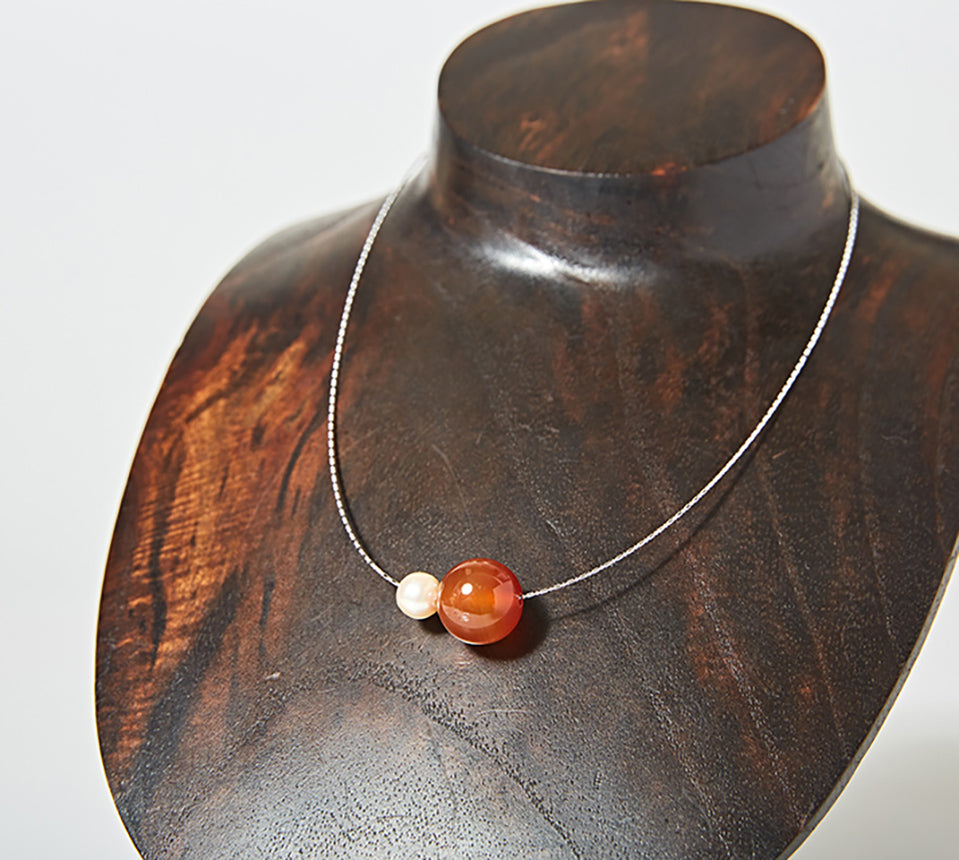 OMAMORI JEWELRY あこや真珠8mm 夫婦岩チョーカーSV925
