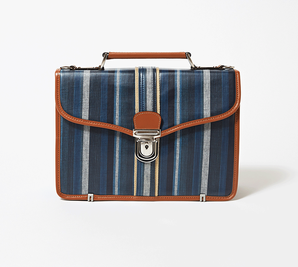 Clutch bag マドラス・ストライプ