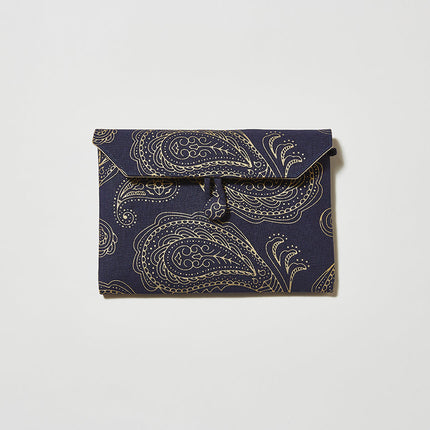 イセノモン　手帖袋　 松毬（ペイズリー）　金