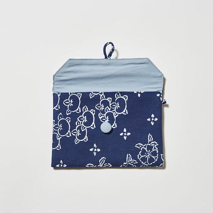 イセノモン　手帖袋　華夢　瑠璃紺