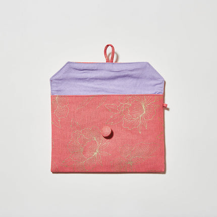 イセノモン　手帖袋 　牡丹と蝶　金