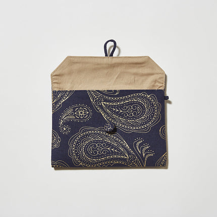 イセノモン　手帖袋　 松毬（ペイズリー）　金