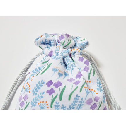 伊勢木綿　巾着　ライラック グラスランド