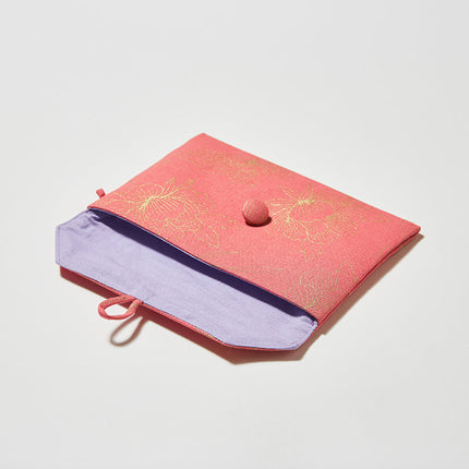 イセノモン　手帖袋 　牡丹と蝶　金