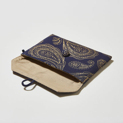 イセノモン　手帖袋　 松毬（ペイズリー）　金