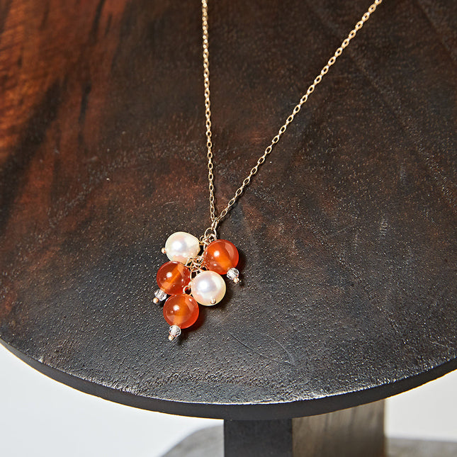 OMAMORI JEWELRY　いつつたまネックレス　紅