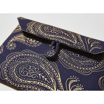 イセノモン　手帖袋　 松毬（ペイズリー）　金