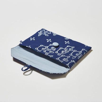 イセノモン　手帖袋　華夢　瑠璃紺