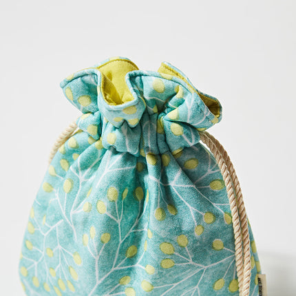 伊勢木綿　巾着　ローズヒップ