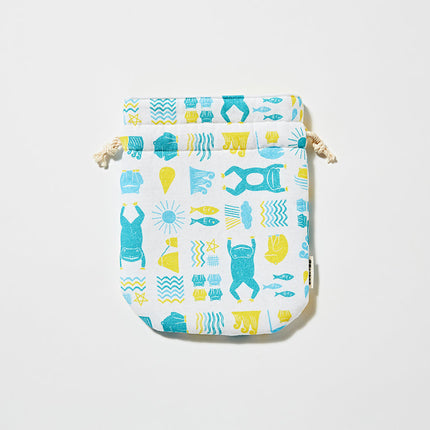 伊勢木綿　巾着　二見蛙