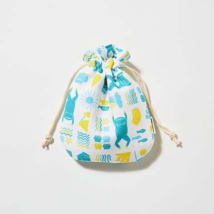 伊勢木綿　巾着　二見蛙