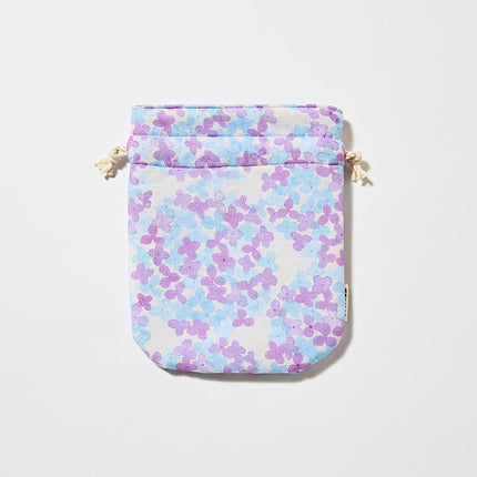 伊勢木綿　巾着　あじさい