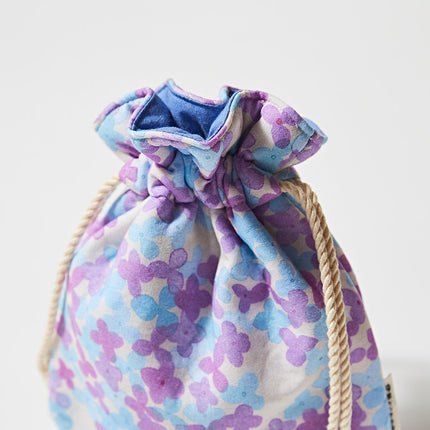 伊勢木綿　巾着　あじさい