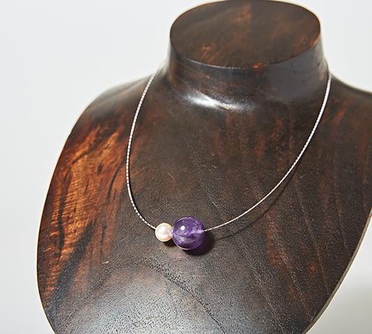 OMAMORI JEWELRY　あこや真珠8mm　夫婦岩チョーカーSV925