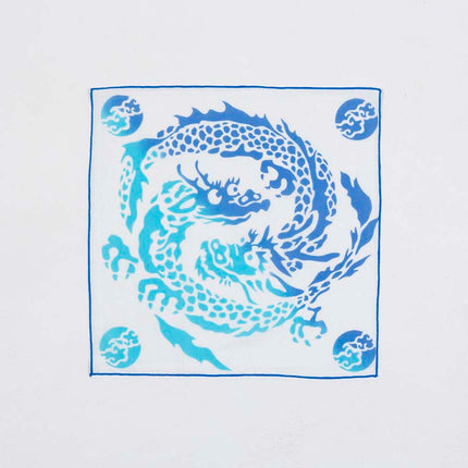 イセノモン　ハンカチーフ　二ツ池の龍神　青