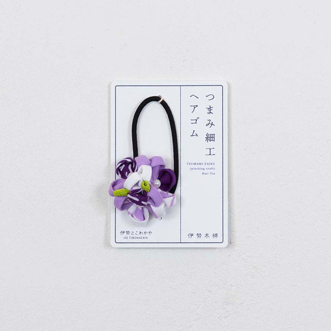 つまみ細工ヘアゴム ライラック