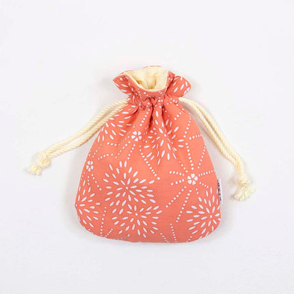 伊勢木綿　巾着　菊と桜