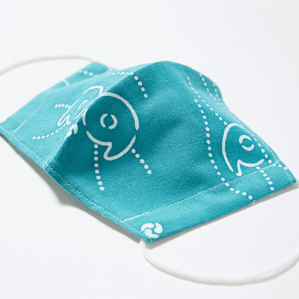 イセノモンマスク　勾玉（マガタマ）注染