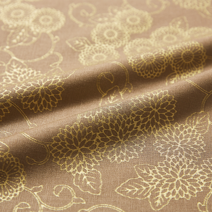 生地の計り売り　菊唐草柄　金