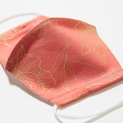 イセノモンマスク　牡丹と蝶　金