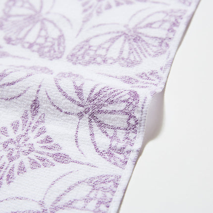 イセノモン　ウォッシュタオル　アサギマダラと花菱