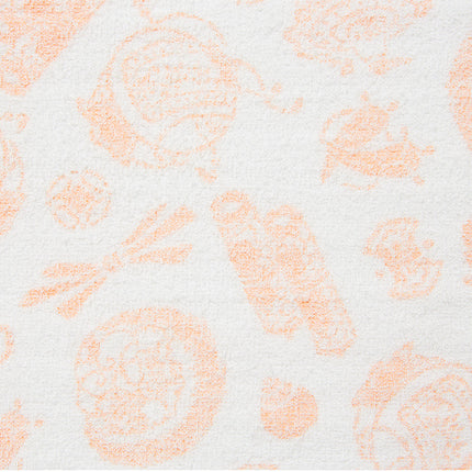 イセノモン　ウォッシュタオル　宝尽くし　オレンジ色