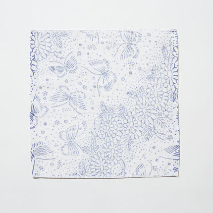 イセノモン　ウォッシュタオル　菊花蝶　青