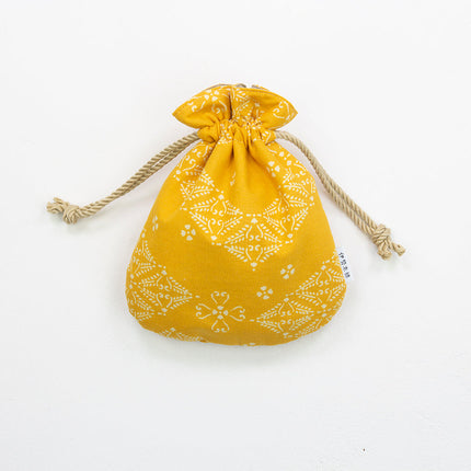 伊勢木綿　巾着　羊歯菱